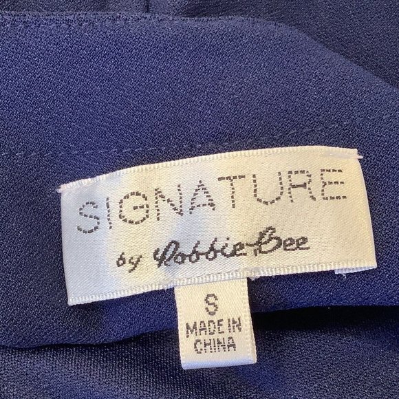 Signature By Robbie Bee Dress Size Small Blue Square Neck Or Off Shoulders Shift - Picture 5 of 13